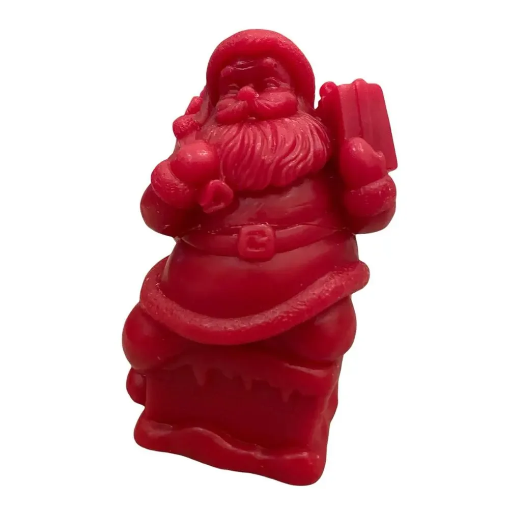 Martha Stewart Santa Flameless Christmas Internal Glow Wax LED Candle Red New